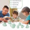 MCGMITT Silicone Tea Set, Tea Party Set for Little Girls Boys, 15 Pcs BPA Free Dishwasher Safe Pretend Tea Set for Toddlers Kids Age 3-6, Cute Toy Kitchen Accessories for Children Birthday Gifts