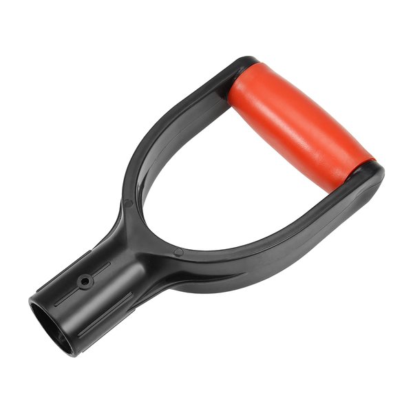 MroMax Shovel D Grip Handle, 1-1/4" Inner Diameter 32mm PVC Spade Snow Shovel Replacement Handle Garden Accessories for Digging Raking Tool Red-Black