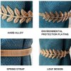 4Pack Curtain Tiebacks Aluminum Alloy Spring Design Curtain Holdback Leaf Carving Design Curtain Ties for Drapes Curtain Ties Backs Curtain Modern Style Curtain Holdback Decor(Gold Leaf)