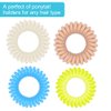 Spiral Hair Ties, waterproof No Crease Coil Hair Ties, Phone Cord Hair Ties for Thick Hair, for women Ponytail Holder Elastics (FQ-07)