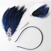 SWEETV 1920s Feather Headpiece Flapper Headband, Roaring 20s Hair Accessories Great Gatsby Hair Clip Black
