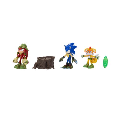 Sonic Prime 2.5-inch Action Figures Bos Cage Maze Themed 5 Pieces: Sonic, Gnarly Knuckles, Mangey Tails, Tree Stump and Green Shard. Ages 3+ (Officially Licensed by Sega and Netflix)
