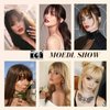 Clip In Bangs-Fake Bangs Hair Clip Dark Brown Clip On Bangs Real Human Hair Air Curtain Bangs For Women Clips Wispy Bangs Hair Extensions Fringe With Temples Hairpieces Curved Bangs For Daily Wear