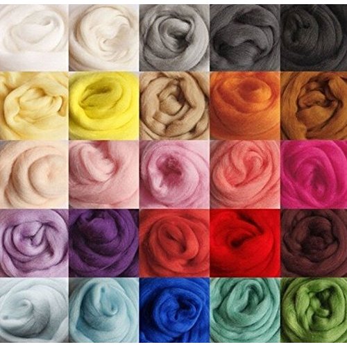 DOD-Life 36 Colors Merino Wool Fibre Roving for Needle Felting Hand Spinning BIN,3g/Color, Total 108g