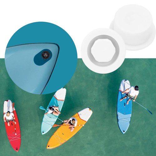 Alomejor 2Pcs PVC Surfboard Vent Hole Plug Paddle Board Vent Hole Surfing Auto Valve Waterproof Accessory(White)