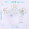 Ecuupas Christmas Headbands Snowflake Hairbands Glitter Snowflake Rhinestone Hair Hoop Xmas Headpiece Woman Girls Hair Decoration for Festival Holiday Winter Party Supplies
