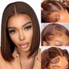 Wiggins Brown Bob Wig Human Hair Chocolate Brown Lace Front Wigs Human Hair 13×4 Bob Wig Human Hair For Black Women #4 Dark Chocolate Brown Wig Pre Plucked Hairline With Baby Hair 12 Inch
