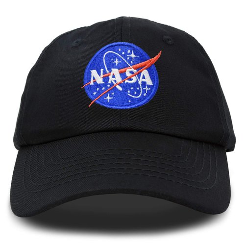 DALIX NASA Hat Soft Baseball Cap Embroidered Space Meatball Logo in Black