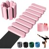 Mibcocny Pilates Wrist And Ankle Weights For Women At Home, Adjustable Arm & Leg Ankle Weights For Men, 1 lb Weights Set Of 2 For Walking Workout Dance Yoga Running (Pink)