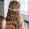 CASOLVX Bride Crystal Wedding Hair Comb Silver Bridal Hair Vine Rhinestone Hair Accessories for Women Bridal and Bridesmaid