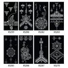 glaryyears Temporary Tattoo Stencil - 8 Sheets Henna Tattoo Template for Hand Finger Wrist Hollow Body Paint Henna Stencil Airbrush Painting for Women Girl Body Art