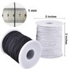 Elastic String for Bracelets, 2 Rolls 1 mm Sturdy Stretchy Elastic Cord for Jewelry Making, Necklaces, Beading Black and White