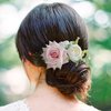 Fangsen Boho Silvery Baby Pink White Rose Floral Comb With Hair Comb Floral Hair Accessories Christmas Festival Headpiece Women Girls Party