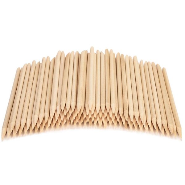 roomir 100PCS Orange Sticks for Nails 4.5 Inch - Wooden Cuticle Pusher & Remover Set - Non-Toxic, Skin-Safe - Wood Tools for Manicure & Pedicure - Disposable Set for Home & Salon - Won't Break Easily