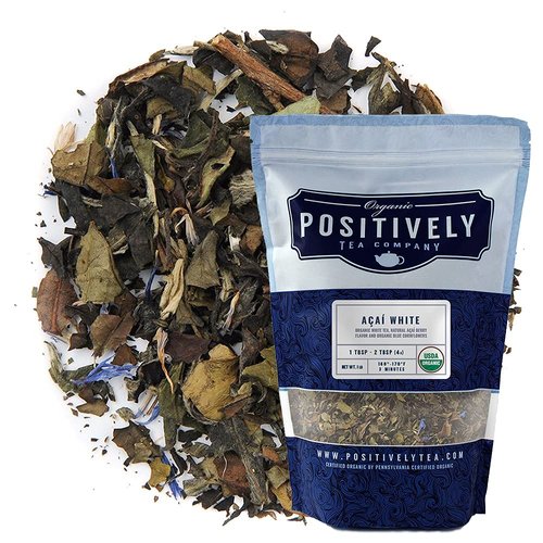 Organic Positively Tea Company, Açaí White Tea, Loose Leaf, 16 Ounce