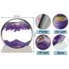 Szoranct Moving Sand Art Lamp Round Glass Flowing Sand Frame, Sand Art Liquid Motion and 3D Deep Sea Moving Sandscapes, for Office and Home Decor (7", Purple with Light)