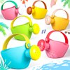 Gemscream 6 Pcs Watering Can Set Small Plastic Beach Watering Can Bath Toy Toddler Gardening Equipment Toy Soft Watering Pail for Girl Boy Beach Toys for Outdoor Beach Garden