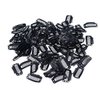 SWACC 100 Pcs U Shape Metailic Snap Clips ins for Hair Extension Hairpiece DIY Snap-Comb Wig Clips with Rubber (Black, 9-Teeth 6 Holes)