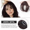 FERCAISH Front Hair Bangs Wigs Hair Clip, Front Hair Bangs Fringe Hair Extensions with Temples Wigs Synthetic Wigs Headband for Women Girls (Dark brown)