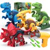 Dinosaur Toys for 3, 4, 5, 6, 7 Year Old Boys, Take Apart Toys with Electric Drill for Kids, STEM Educational Construction Building Toys, Ideal Xmas Birthday Gift, Incl Tyrannosaurus Rex Triceratop