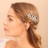 Jumwrit Wedding Hair Comb for Brides Rhinestone Hair Comb Hair Accessories Handmade Bridal Headpiece for Women and Girls（Silver）