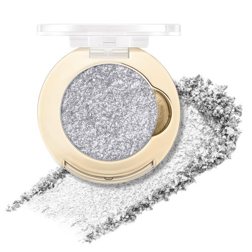 FOCALLURE Eyes On Me Pressed Powder Eyeshadow, Glitter Eye Makeup & Highlight, Long-Lasting, High Pigmented Single Shade Eye Color, Shimmery Finish, Hypoallergenic, SL01 Cinderella