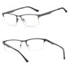 EYECEDAR 5-Pack Reading Glasses for Men Rectangular Metal Half-Frame Spring Hinges with Sun Readers Glasses Mens Readers 1.5