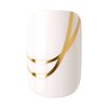 KISS Voguish Fantasy Press On Nails, Nail glue included, 'Glam and Glow', White, Short Size, Squoval Shape, Includes 28 Nails, 2g glue, 1 Manicure Stick, 1 Mini File