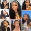 Bellarayine Headband Wig Human Hair Deep Wave 20 Inch Human Hair Headband Wig Glueless Curly Hair Human Hair Wigs None Lace Front Wigs Human Hair for Black Women Human Hair Natural Color