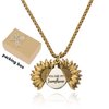 You are My Sunshine Music Boxes with Sunflower Necklace, Wooden Hand Cranked Musical Box and Engraved Message Locket Pendant Sunshine Gift for Wife, Daughter, Girlfriend, Mother，Christmas Gift