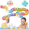 Bosizhang Bath Toys for Toddlers（37PCS） Duck Water Slide Toy Track with 3 Rotating Suction Cups Toys,Bathtub Toy for Toddlers 4-8 Years,Toddler Baby Bath Toys, DIY Set Shower Toys Gift for Children