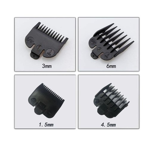 Wahl Professional Hair Clipper Combs Guides Set - 1/16 to 1 Size Range, Black Replacement Guards for Most Wahl Clippers/Trimmers (8 Pieces)