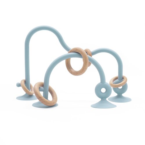 Montessori Educational Toys For Infant Toddlers,High Chair Toys With Suction Cups For Toddlers 0-6 M+ Food Grade Silicone Teething toy For Toddlers 6M+,Parent-Child Baby Toy Set 12 18 M+ (Dusty Blue)