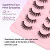 Lashes False Eyelashes Natural 16mm Wispy Eyelashes Thin Band Fluffy Lashes 3D Volume False Lashes Soft Strip Lashes Pack C Curl Natural Eyelashes Fake Lashes 7 Pair EVENTILL