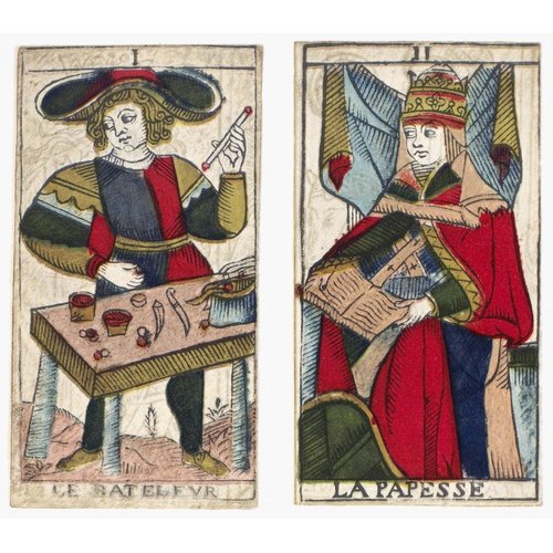 Tarot Cards C1700 Nthe First Two Atouts Of A Tarot Series 18Th Century Poster Print by (18 x 24)