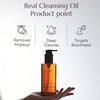 molvany Real Cleansing Oil - Korean Facial Cleanser, Whitehead, Blackhead & Makeup Remover - Complete Plant-Based Oil Cleanser Women Skincare - 6.76 fl. oz