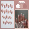 White French Tip Press on Nails Medium Almond Fake Nails White Tips Nails Glossy Glue on Nails Chrome False Nails Full Cover Stick on Nails Nude Acrylic Artificial Nails for Women Manicure