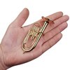 Dselvgvu Copper Miniature Baritone Horn with Stand and Case Mini Musical Instrument Miniature Dollhouse Model Mini Tuba Home Decoration (3.94"x1.42")