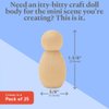 Wood Peg Dolls, 1-3/8 Inch Bunting Baby Shape Wooden Peg People, Pack of 25 Wooden Dolls for Play, Strong Birch Wooden People Figures, Peg Dolls Unfinished, Wooden Pegs for Crafts