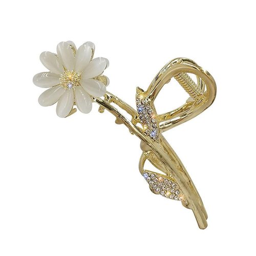 1Pcs Flower Hair Claw Clips Cat Eyes Flower Hair Clips with Rhinestones Design Cute Daisy Flower Claw Clips Strong Hold Hair Clamps Non-Slip Hair Jaw Clips Spring Hair Supplies for Thick/Thin Hair