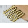 HINMAY Gold Plated Mini Serving Tongs Set 6-Inch Appetizers Tongs Stainless Steel Small Sugar Cube Tongs Ice Tongs, Set of 6