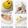 dubuto Smile Face Slippers for Girls Boys, Cute Soft Plush Anti-slip House Kids Girls Slippers with Memory Foam Warmth Cartoon Happy face Shoes for Indoor Outdoor