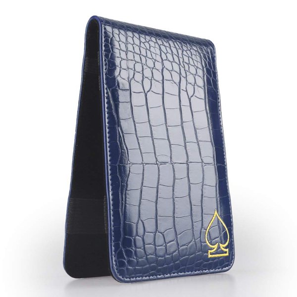 CRAFTSMAN GOLF Crocodile Pattern Golf Scorecard Holder and Yardage Book Cover Case Protector (Blue)