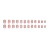 24Pcs Short Press on Nails Square Cute Fake Nails Ombre Acrylic False Nails Press Ons with White Flower Designs Artificial Nails Full Cover Nail Tips Stick on Nails for Women Manicure