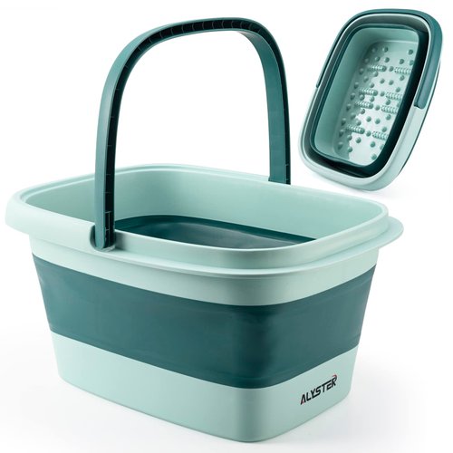 ALYSTER Foot Bath Collapsible Foot Bath Foot Soak Tub with Handle 15L/4 Gallons Foot Spa Bath Massager Foot Soaking Bath Basin Feet for Dry Cracked Feet, Pedicure Foot Soak, Home Spa Treatment