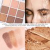evpct 9 Colors Nude Pink Brown Maroon Glitter Shimmer Matte Eye Shadow Palette Makeup, Highly Pigmented Waterproof Brown Nude Maroon Cocoa Chocolate Shimmer Sparkling Party Eyeshadow Palette