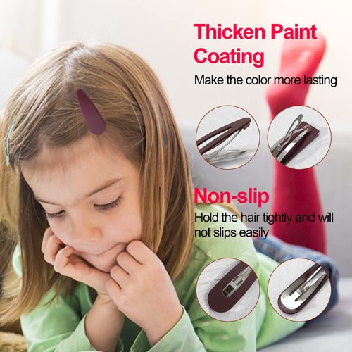 B.PHNE 20PCS Hair Clips for Women Matte Snap Hair Barrettes for Girls,No Slip Solid Candy Color Hair Accessories for Thin Thick Curly Hair (SnapClip20B)