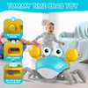 Crawling Crab Baby Toys, Tummy Time Toys for 3 4 5 6 7 8 9 10 11 12 Boy Girl with Music&Speed Control, Dancing Walking Crawly Crab for Toddler Infant 6-12 12-18 Month Valentines Day 1st Birthday Gifts