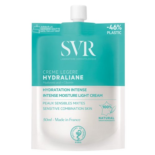 SVR Hydraliane Light Hydrating Face Cream - Hyaluronic Acid & Glycerin Moisturizer For Sensitive & Dehydrated Skin, for the Whole Family - Skin is 72% More Hydrated After 8 Hrs, 1.7 fl.oz.