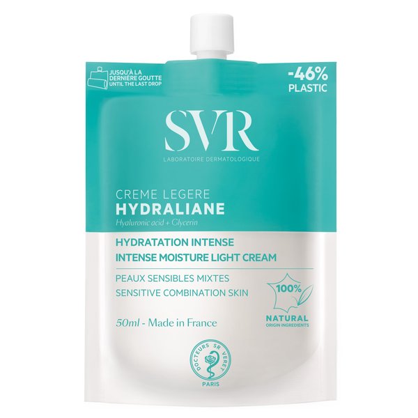 SVR Hydraliane Light Hydrating Face Cream - Hyaluronic Acid & Glycerin Moisturizer For Sensitive & Dehydrated Skin, for the Whole Family - Skin is 72% More Hydrated After 8 Hrs, 1.7 fl.oz.
